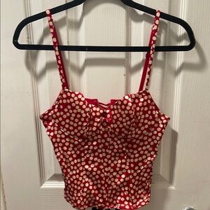 Madison Lejaby.  Red Polka Dot Women's Top